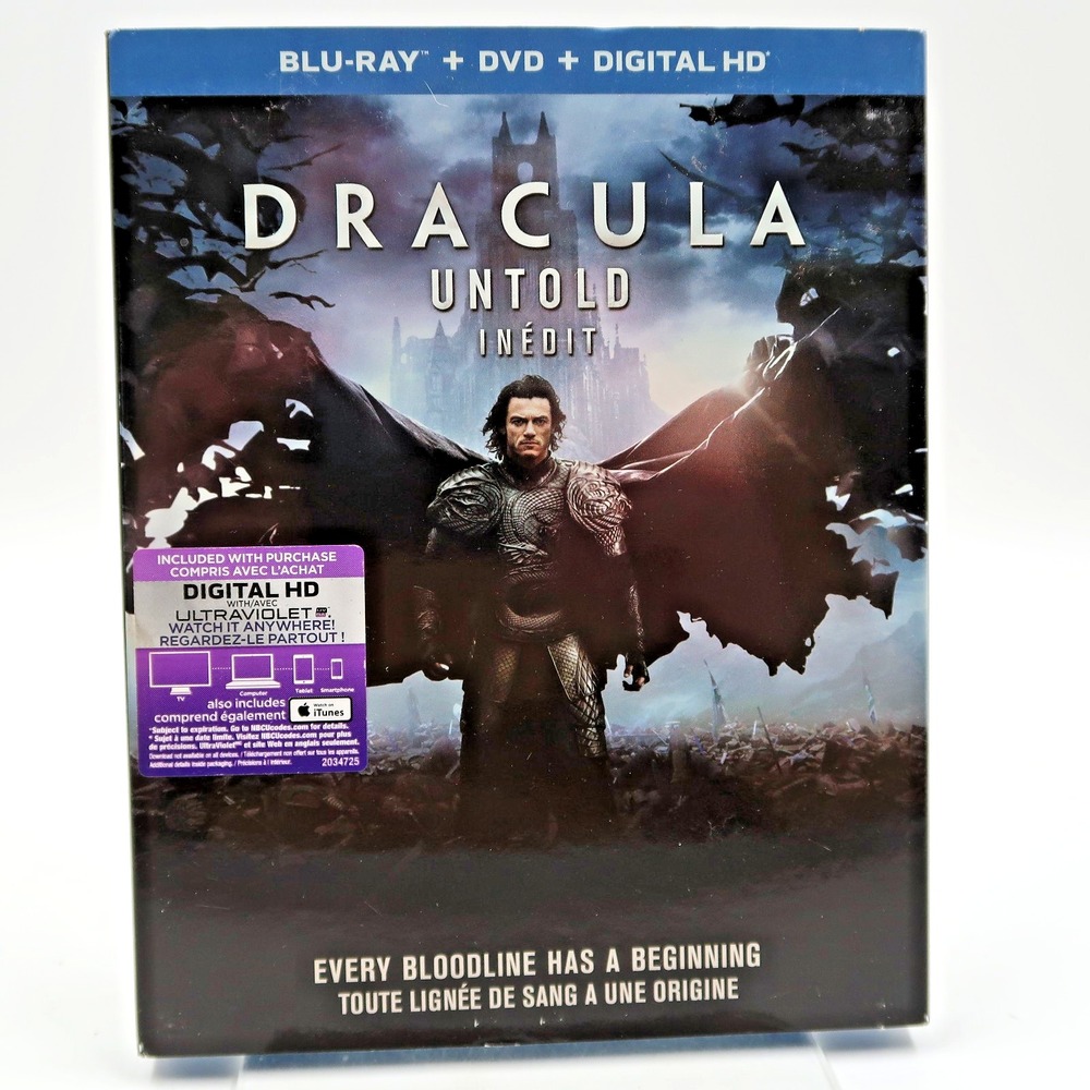 Dracula Untold Blu-ray DVD 2014 Luke Evans Dominic Cooper Sarah Gadon Movie